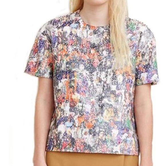 OPENING CEREMONY Size 2 Girl Collage Sequin Blouse Top Multi-Color Print - Picture 12 of 12